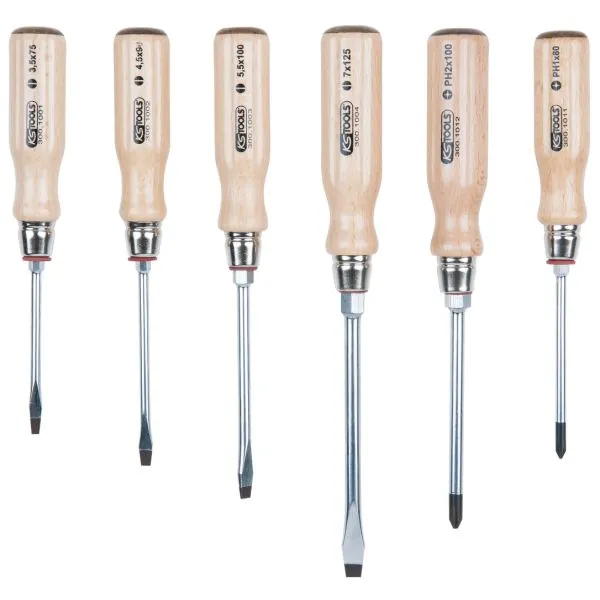 Jeu de 6 tournevis ERGOTORQUE® BOIS KSTOOLS 300.1100 | Vis bois | Ekib