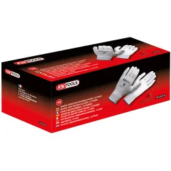 Gants microfibres blancs . T.10 . 12 paires | Gants de protection | Ek