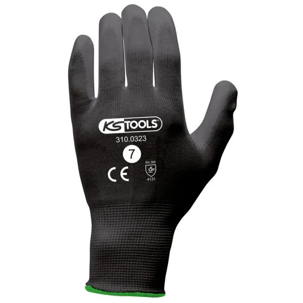 Gants microfibres noirs . T.7 . 12 paires | Gants de protection | Ekib