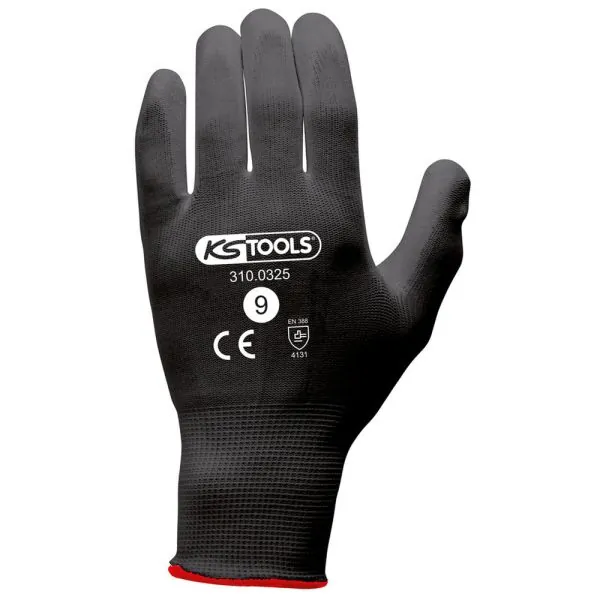 Gants microfibres noirs . T.9 . 12 paires | Vis bois | Ekibat
