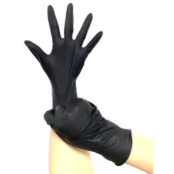Gant de protection en nitrile noir . Taille | Mesure & Traçage | Ekiba