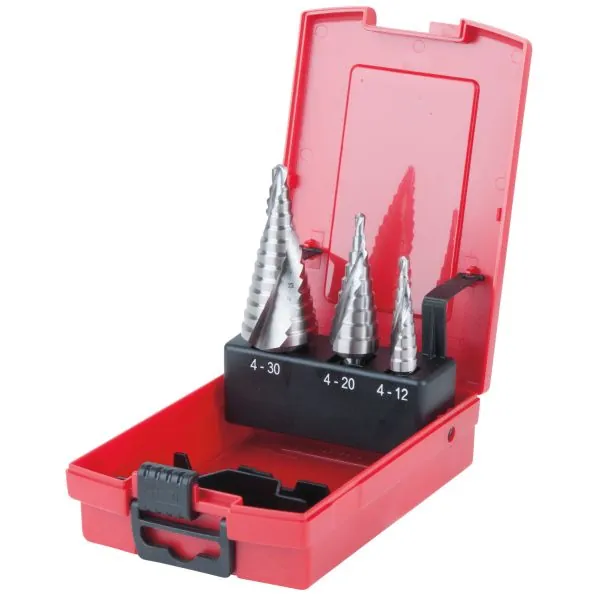 Coffret de 3 forets étagés HSS pour tôles | Vis bois | Ekibat