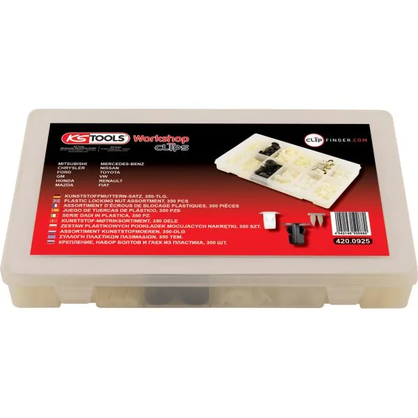 Assortiment d'écrous de blocage plastiques . 350 pcs | Vis bois | Ekib