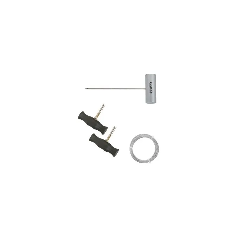Jeu d'outils pour pare-brise avec corde à piano en laiton tressé KSTOOLS 140.2245 | 140.2245 Jeu d'outils pour pare-brise avec corde à piano en laiton tressé KSTOOLS 140.2245 | 140.2245