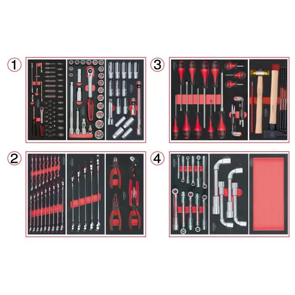 Composition d'outils 4 tiroirs pour servante . 173 | Rangement atelier
