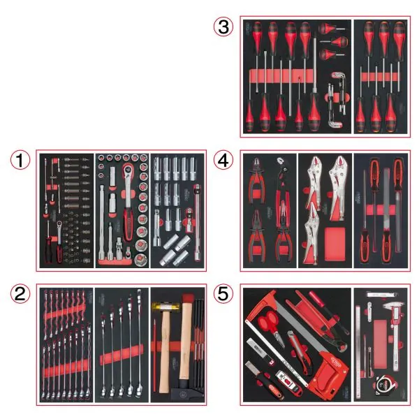 Composition d'outils 5 tiroirs pour servante . 187 | Rangement atelier