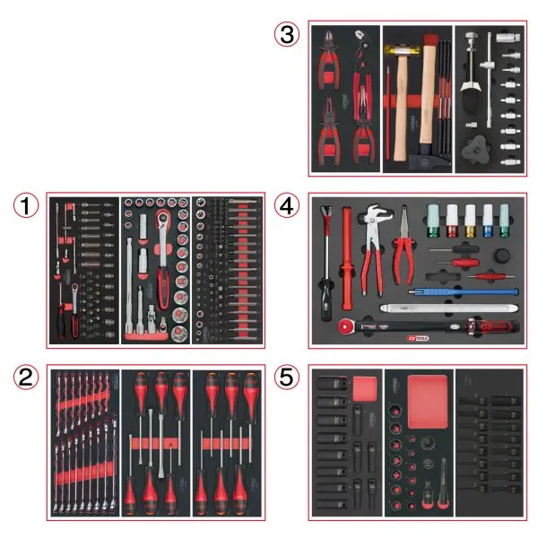 Composition d'outils de service rapide 5 tiroirs pour | Rangement atel