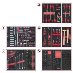 Composition d'outils 5 tiroirs pour servante . 384 | Rangement atelier