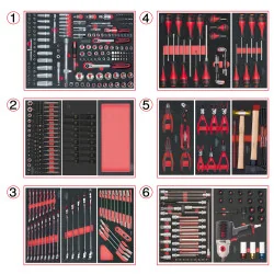 Composition d'outils 6 tiroirs pour servante . 428 | Rangement atelier