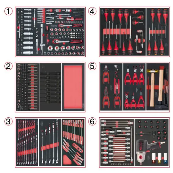 Composition d'outils 6 tiroirs pour servante . 428 | Rangement atelier