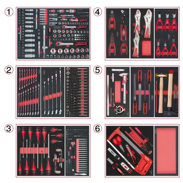 Composition d'outils 6 tiroirs pour servante . 455 | Rangement atelier