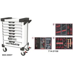 Servante ULTIMATE blanche 7 tiroirs équipée de 158 | Rangement atelier
