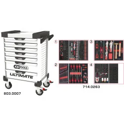 Servante ULTIMATE blanche 7 tiroirs équipée de 263 | Rangement atelier