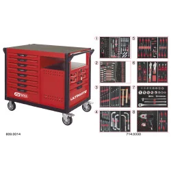 Servante 14 tiroirs équipée de 354 outils KSTOOLS | Rangement atelier
