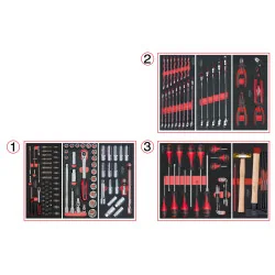 Servante ULTIMATE rouge 9 tiroirs équipée de 158 | Rangement atelier |