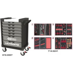 Servante ULTIMATE grise et noire 7 tiroirs équipée | Rangement atelier
