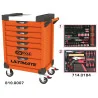 Servante ULTIMATE orange 7 tiroirs équipée de 184 | Rangement atelier