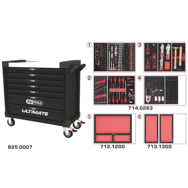 Servante ULTIMATE XL équipée de 263 outils KSTOOLS | Rangement atelier