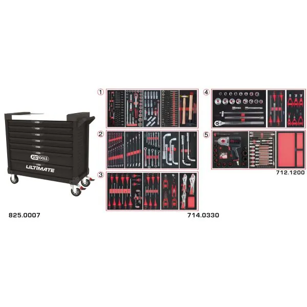 Servante ULTIMATE XL équipée de 354 pièces KSTOOLS | Rangement atelier