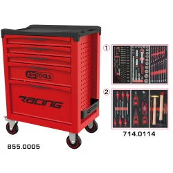 Servante RACING 5 tiroirs équipée de 114 outils | Rangement atelier |