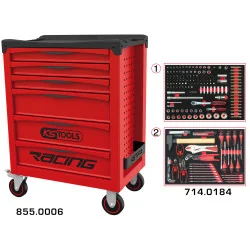 Servante RACING 6 tiroirs équipée de 184 outils | Rangement atelier |