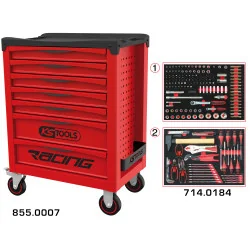 Servante RACING 7 tiroirs équipée de 184 outils | Rangement atelier |