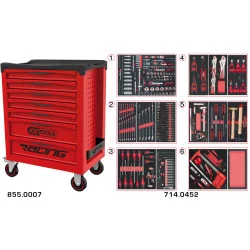 Servante RACING 7 tiroirs équipée de 455 outils | Rangement atelier |