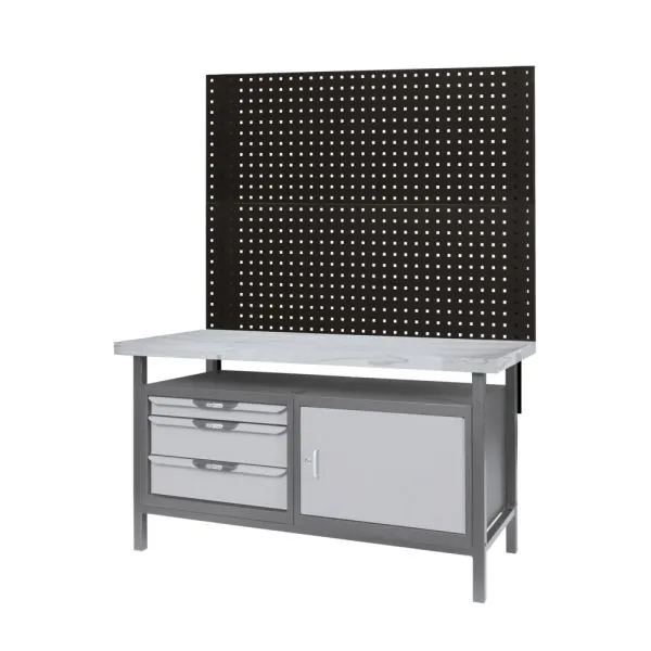 Plateau mural perforé pour fixation de crochets et | Vis bois | Ekibat