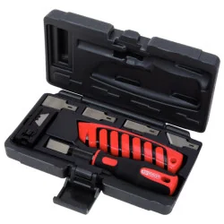 Jeu de grattoirs et cutters - 27 pcs | Rangement atelier | Ekibat