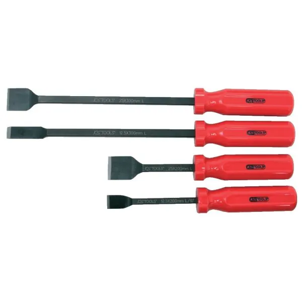 Coffret de 4 grattoirs emmanchés désaxés de 10° | Rangement atelier |