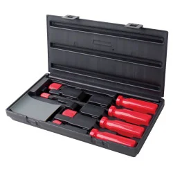 Coffret de 4 grattoirs emmanchés désaxés de 10° | Rangement atelier |