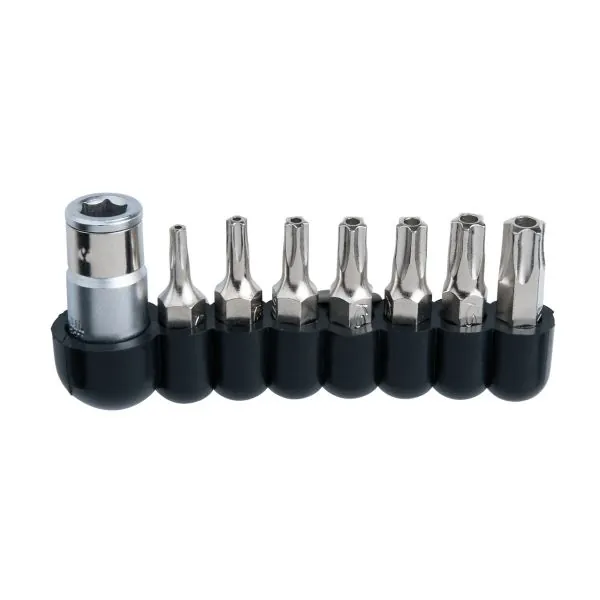 Jeu d'embouts de vissage TORX percé 5 pans | Vis bois | Ekibat