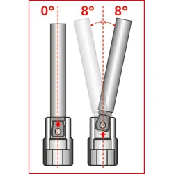 Rallonge inclinable XXL 1/4" - 350 mm KSTOOLS | Protection antichute |