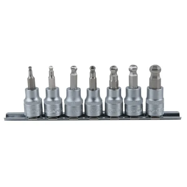 Rail de 7 douilles tournevis 6 pans sphérique | Vis bois | Ekibat