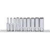 Rail de 10 douilles ULTIMATE® 1/4'' 12 pans | Vis bois | Ekibat