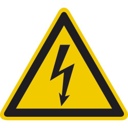 Panneau travaux sur véhicules hybrides et électriques :