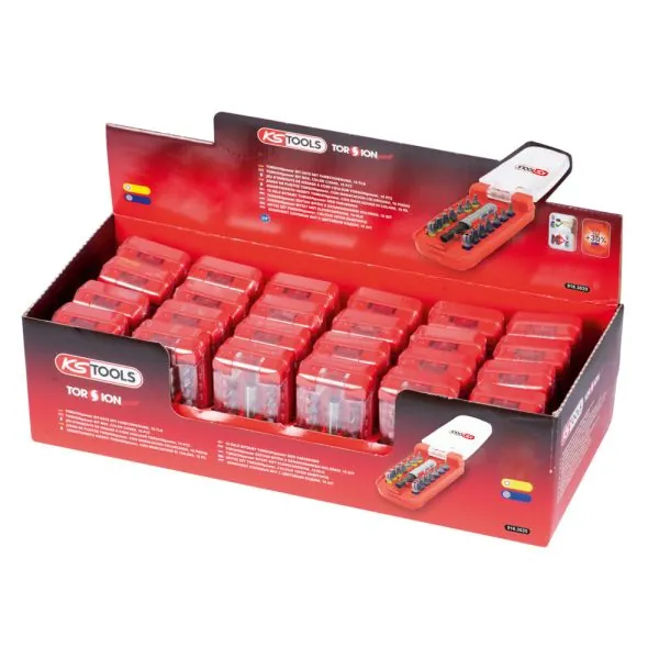 Présentoir jeux d'embouts de vissage TORX- TX percé | Vis bois | Ekiba