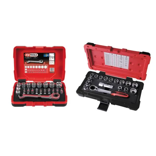 Lot de coffrets de douilles traversantes 1/4" - | Vis bois | Ekibat