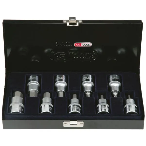 Coffret de 9 douilles tournevis 6 pans 1/2" | Vis bois | Ekibat