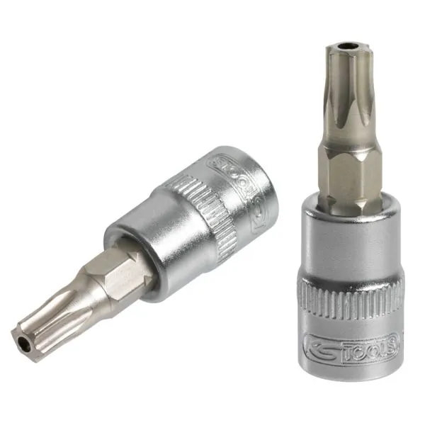 Douille tournevis ULTIMATE® TORX® percé 1/4" . L.37 | Vis bois | Ekiba