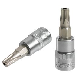 Douille tournevis ULTIMATE® TORX® percé 1/4" . L.37 | Vis bois | Ekiba