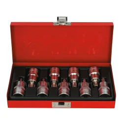 Coffret de 9 douilles tournevis TORX® percé 1/2" | Vis bois | Ekibat