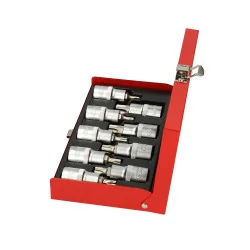 Coffret de 9 douilles tournevis TORX® percé 1/2" | Vis bois | Ekibat