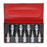 Coffret de 9 douilles tournevis TORX® percé 1/2" | Vis bois | Ekibat