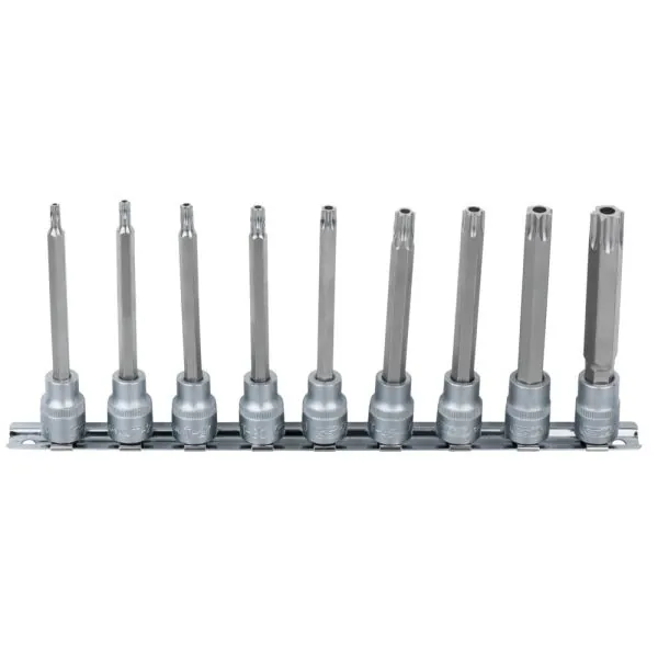 Rail de 9 douilles tournevis TORX® percé 3/8" | Vis bois | Ekibat