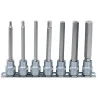 Rail de 7 douilles tournevis longues 6 pans | Vis bois | Ekibat