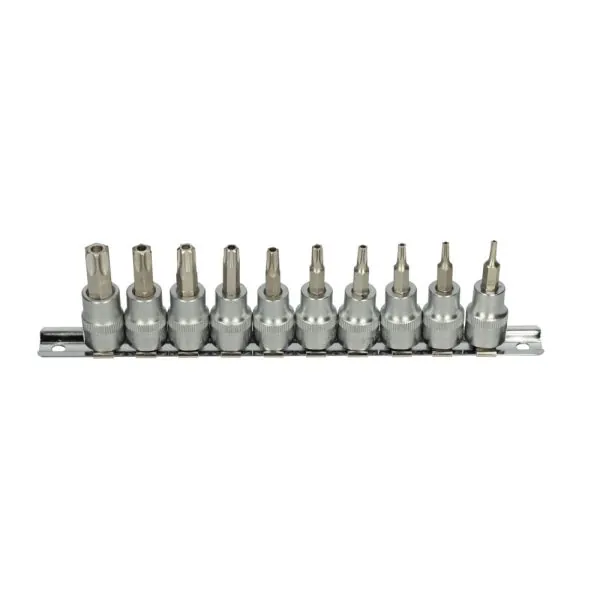 Rail de 10 douilles tournevis ULTIMATE® TORX® percé | Vis bois | Ekiba