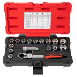 Coffret de douilles traversantes TRIPLEplus® 3/8" - 1/2" | Vis métal &