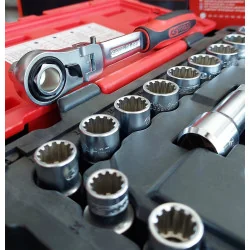 Coffret de douilles traversantes TRIPLEplus® 3/8" - 1/2" | Vis métal &