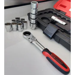 Coffret de douilles traversantes TRIPLEplus® 3/8" - 1/2" | Vis métal &